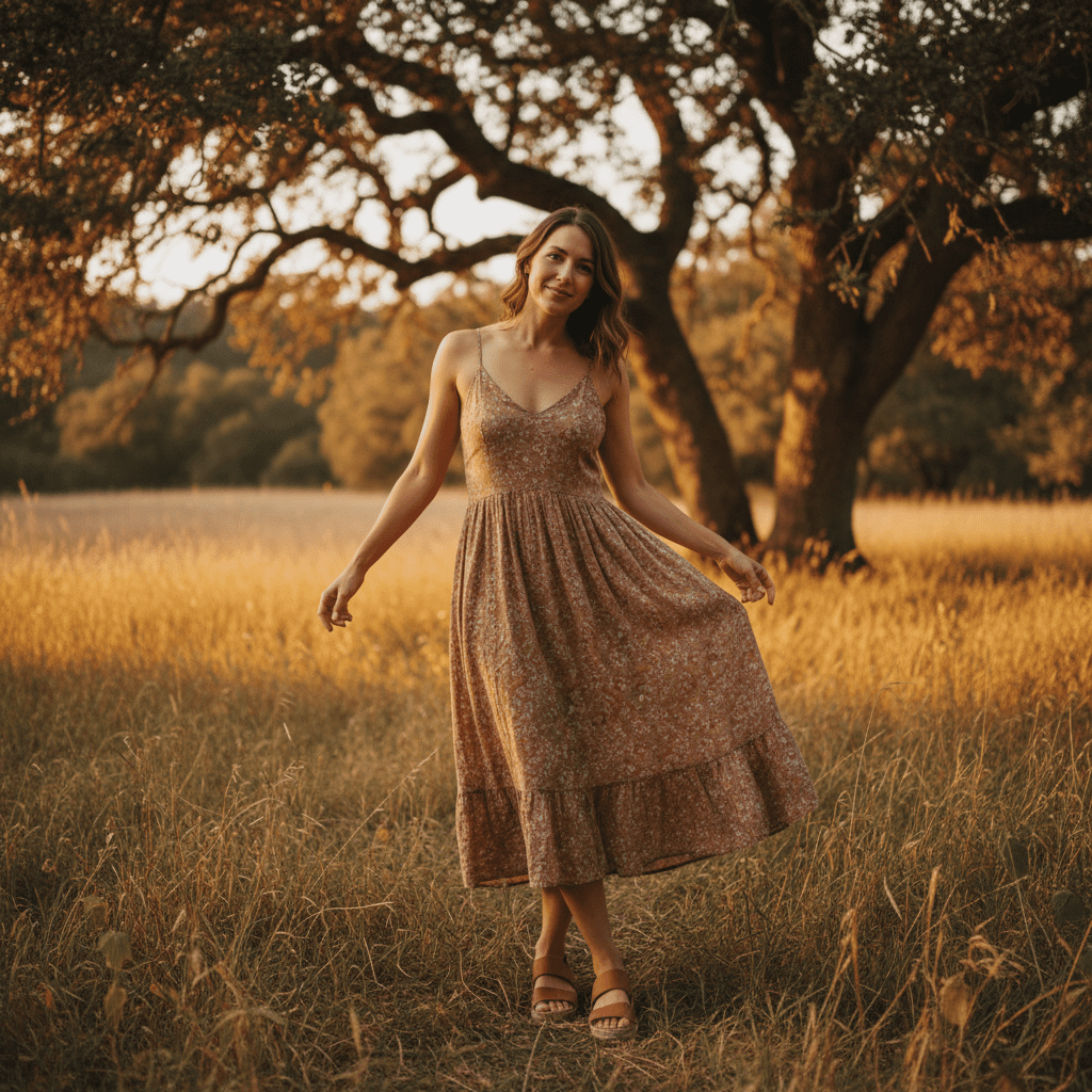 kobieta pozuje w lesie